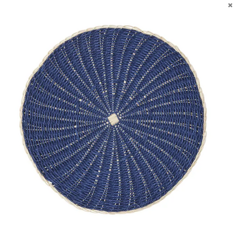 Clark Rattan/Paper Placemat 38cm Navy