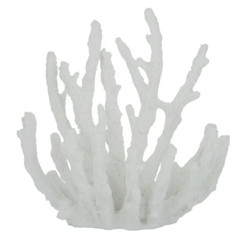 Finger Coral Resin Sculpture White