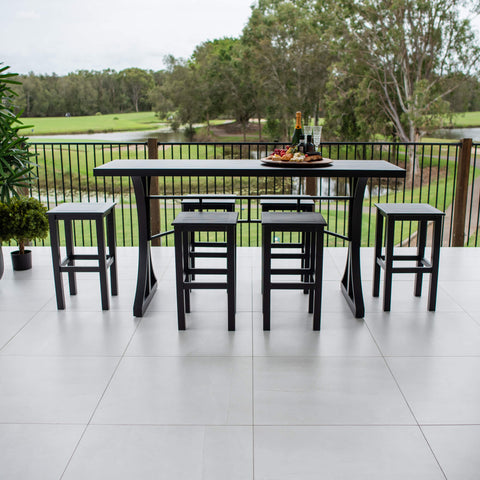 Kirra Bergen - 7pce (200x65) - Outdoor Bar Set