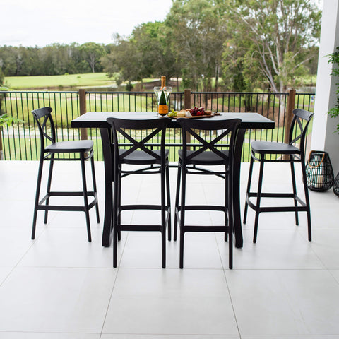 Portsea 75 Bergen - 5pce (150x65) - Outdoor Bar Set