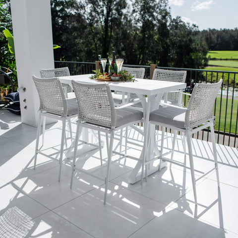 Vienna Rope Bergen - 7pce (150x65) - Outdoor Bar Set