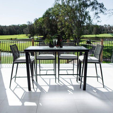 Vienna Rope Hudson - 5pce (150x80) - Outdoor Bar Set