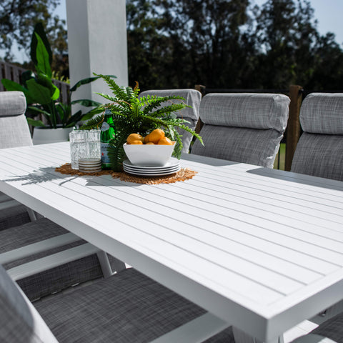 Andorra Bergen - 9pce (220x100) - Outdoor Dining Set