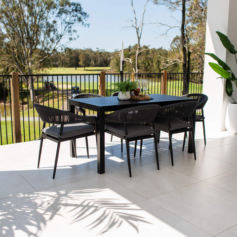 Kiara Rope Aria - 7pce (150x80) - Outdoor Dining Set