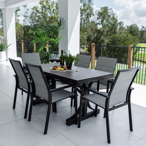 Margot Chester Moon - 7pce (150x80) - Outdoor Dining Set