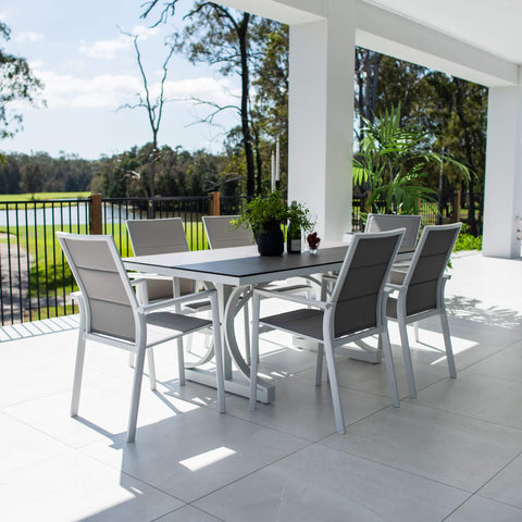 Margot Chester Moon - 7pce (180x100) - Outdoor Dining Set