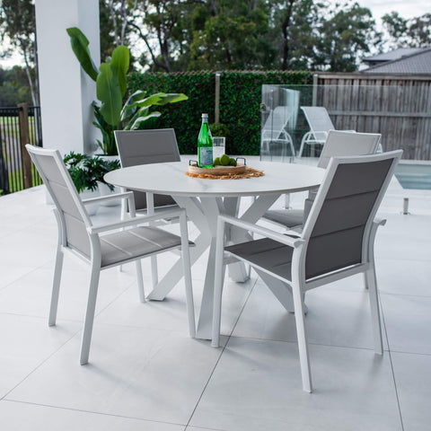 Margot Malibu Round - 5pce (120x120) - Outdoor Dining Set