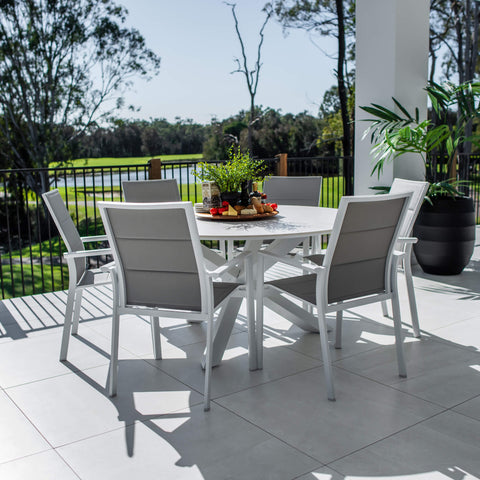 Margot Malibu Round - 7pce (150x150) - Outdoor Dining Set