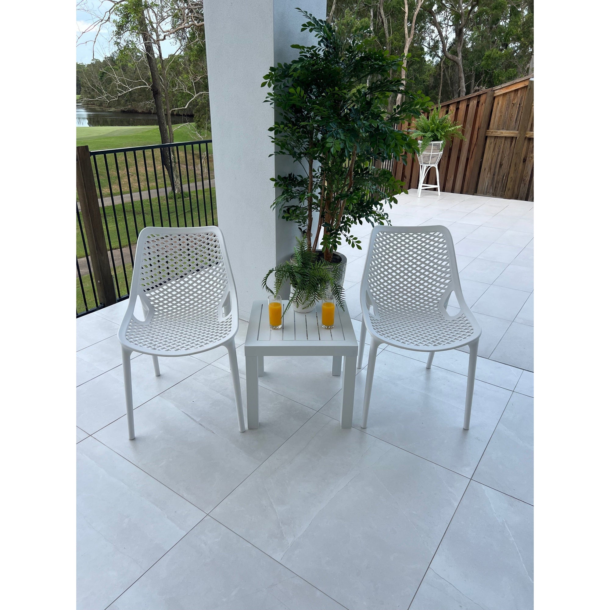 best-outdoor-furniture-Roma - Slat Side - 3pce Outdoor Chat Set White
