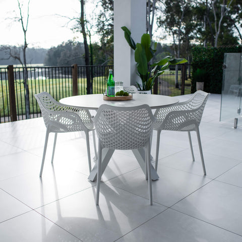 Roma XL Malibu Round - 5pce (120x120) - Outdoor Dining Set