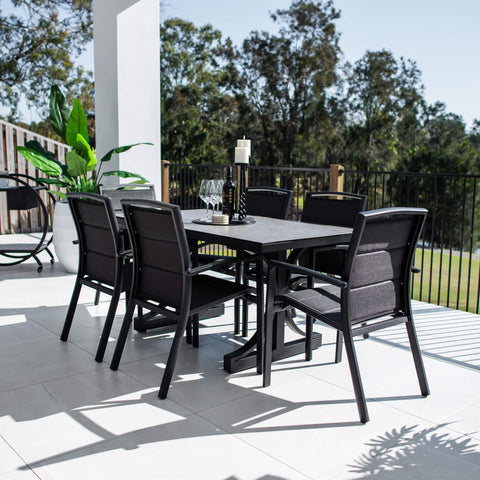Shelby Chester Moon - 7pce (150x80) - Outdoor Dining Set
