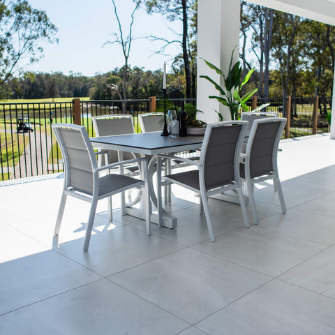 Shelby Chester Moon - 7pce (180x100) - Outdoor Dining Set