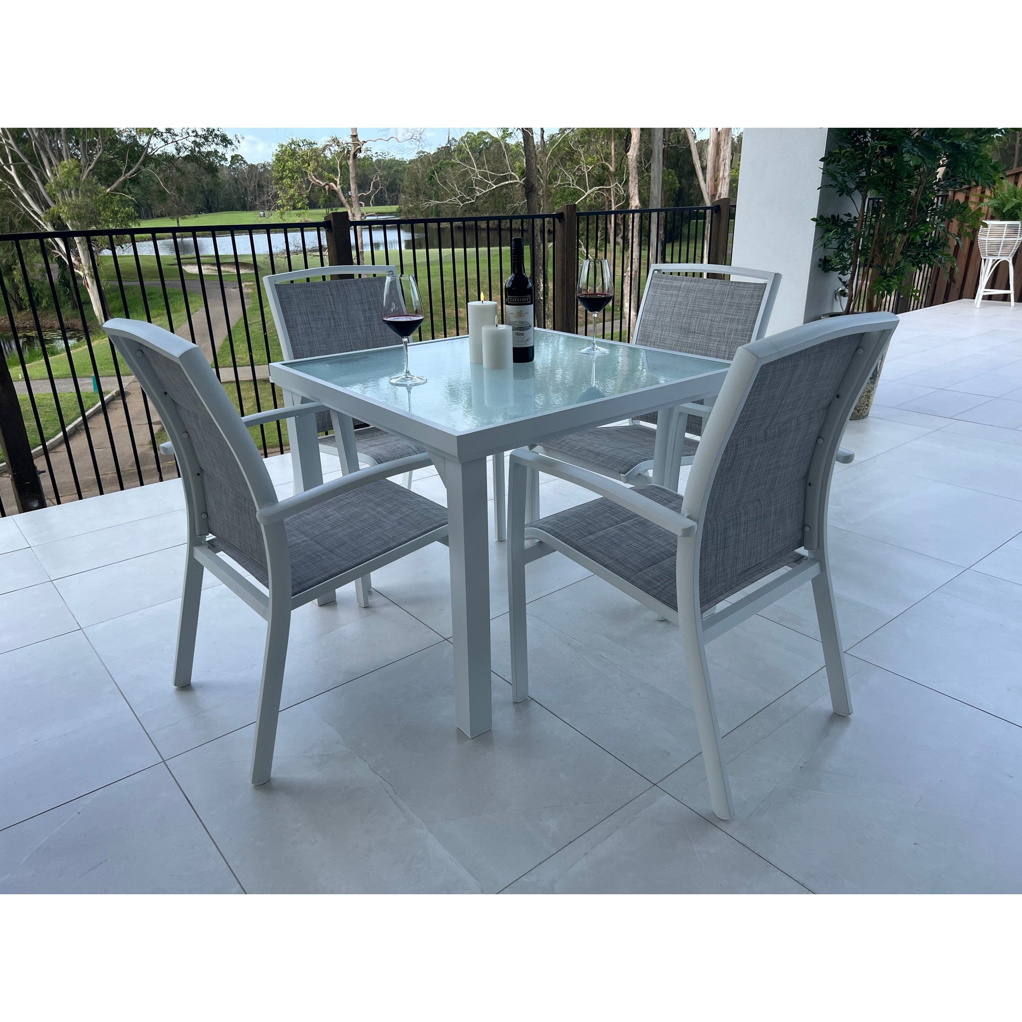 best-outdoor-furniture-Shelby Hudson - 5pce Outdoor Dining Set (90cm)