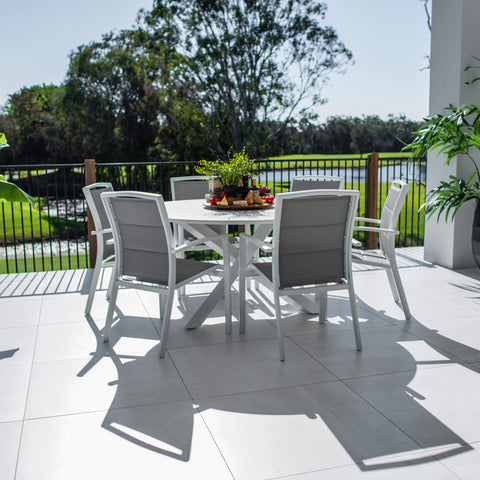 Shelby Malibu Round - 7pce (150x150) - Outdoor Dining Set