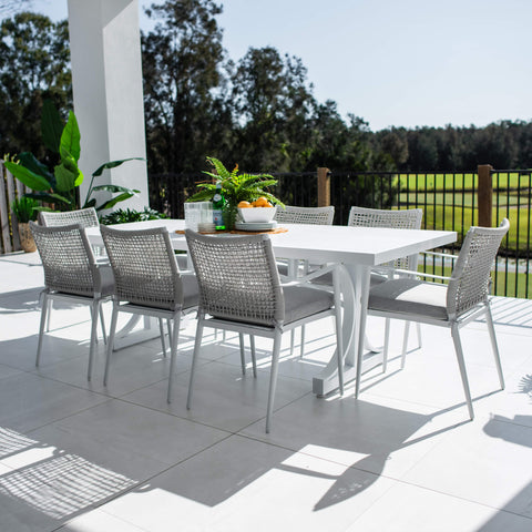 Vienna Rope Bergen - 9pce (220x100) - Outdoor Dining Set