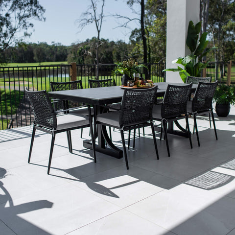 Vienna Rope Malibu - 9pce (215x100) - Outdoor Dining Set