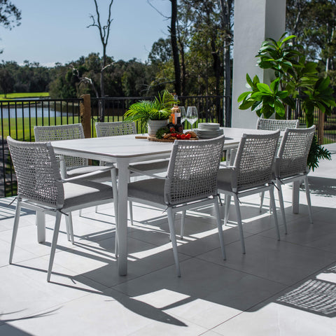 Vienna Rope York - 9pce (220x100) - Outdoor Dining Set