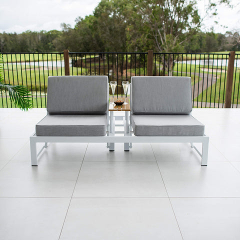 Bahama Jack n Jill - White/Grey Outdoor Lounge