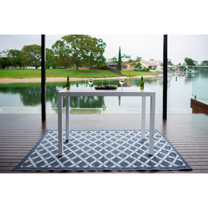 best-outdoor-furniture-Alum Slat BAR Table - Outdoor Bar Table (150x65x101) F