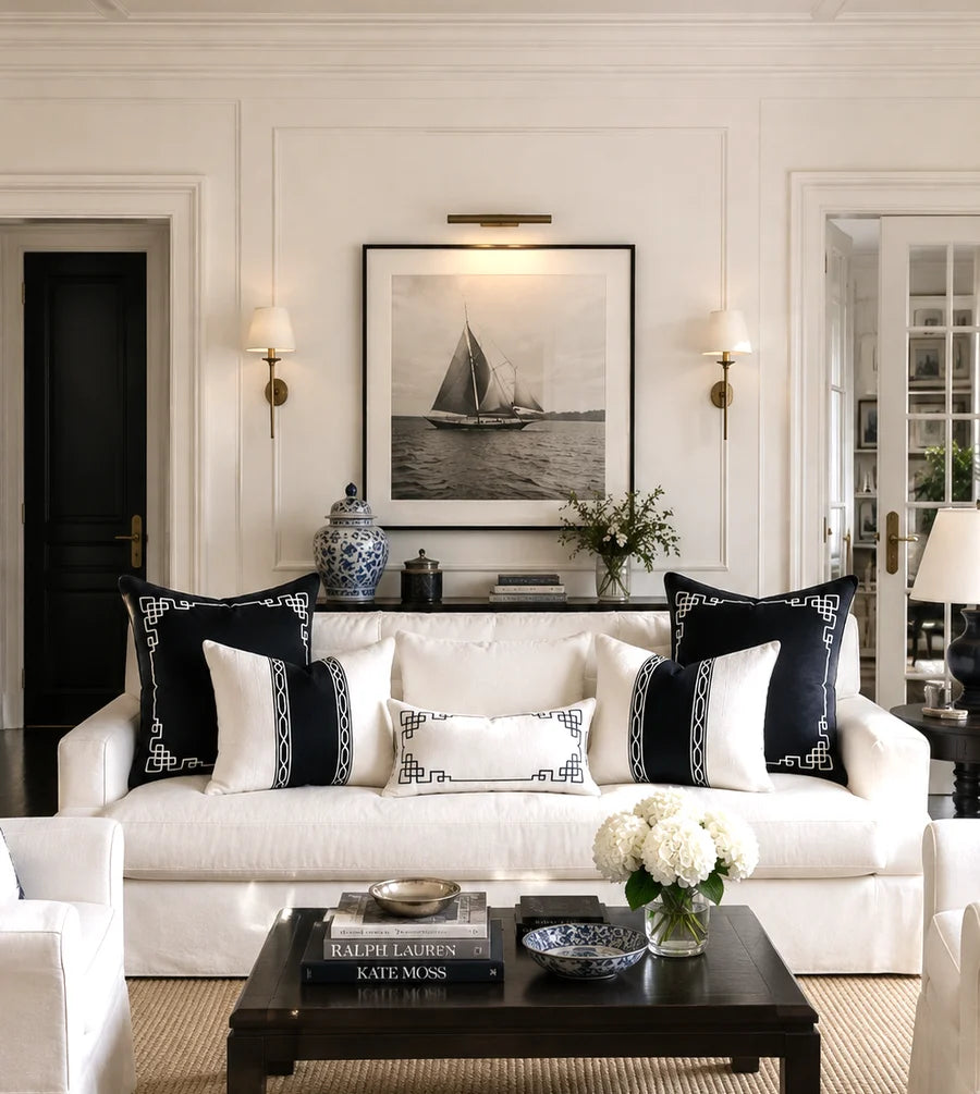Linen Bedford Blanc - Indoor Cushion (30 x 50)