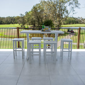 best-outdoor-furniture-SLAT - Bergen Slat Bar 150 - 7pce - Outdoor Bar Set #color_WHITE