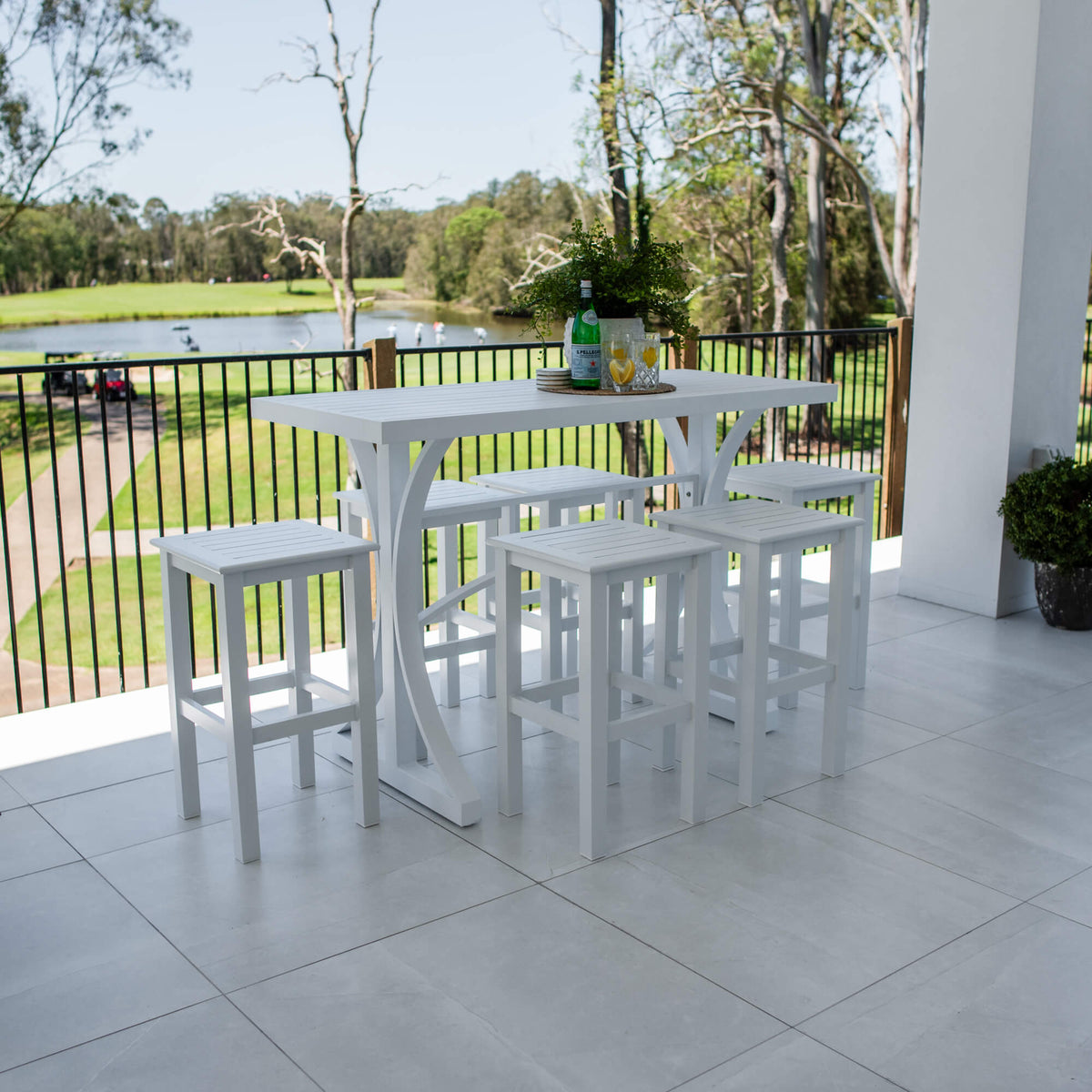 best-outdoor-furniture-SLAT - Bergen Slat Bar 150 - 7pce - Outdoor Bar Set #color_WHITE