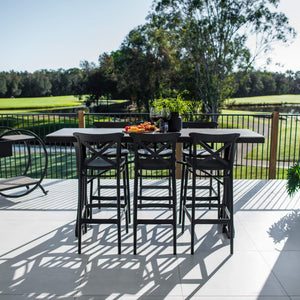 best-outdoor-furniture-Portsea 75 Malibu - 7pce (200x65) - Outdoor Bar Set #color_BLACK-STONE