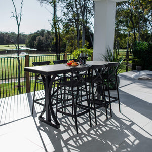 best-outdoor-furniture-Portsea 75 Malibu - 7pce (200x65) - Outdoor Bar Set #color_BLACK-STONE