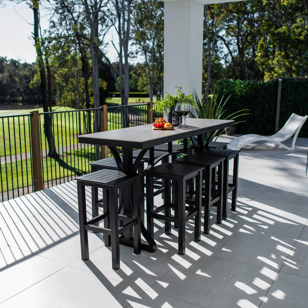 best-outdoor-furniture-Kirra Malibu - 9pce (200x65) - Outdoor Bar Set #color_BLACK-STONE
