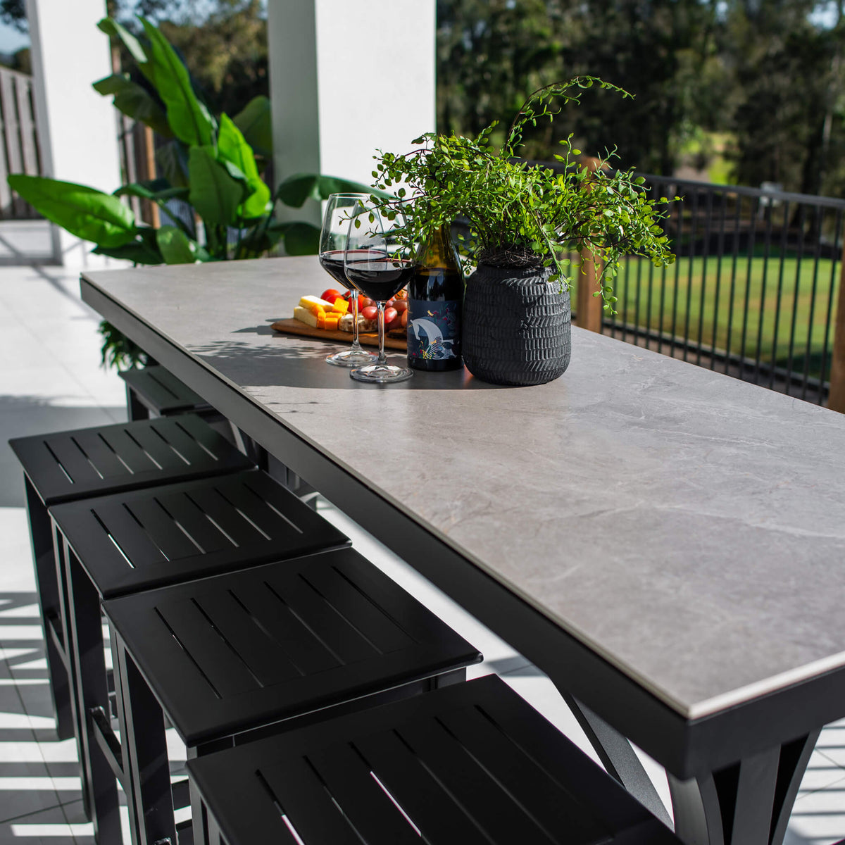 best-outdoor-furniture-Kirra Malibu - 7pce (200x65) - Outdoor Bar Set #color_BLACK-STONE