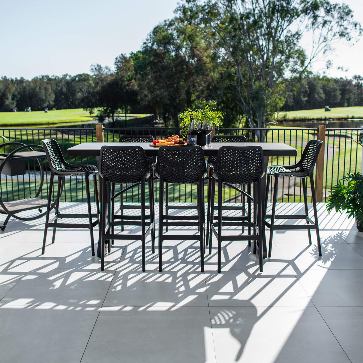 best-outdoor-furniture-Roma 75 Malibu - 9pce (200x65) - Outdoor Bar Set  #color_BLACK-STONE