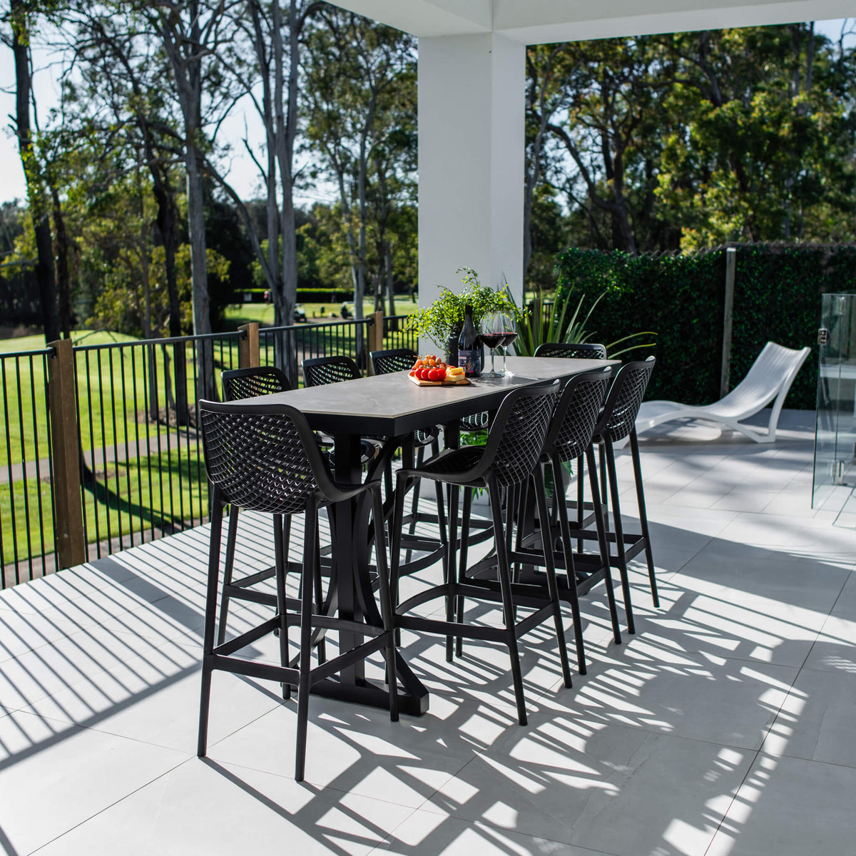 best-outdoor-furniture-Roma 75 Malibu - 9pce (200x65) - Outdoor Bar Set  #color_BLACK-STONE
