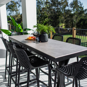 best-outdoor-furniture-Roma 75 Malibu - 9pce (200x65) - Outdoor Bar Set  #color_BLACK-STONE