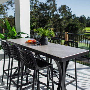best-outdoor-furniture-Roma 75 Malibu - 7pce (200x65) - Outdoor Bar Set - Outdoor Bar Set  #color_BLACK-STONE