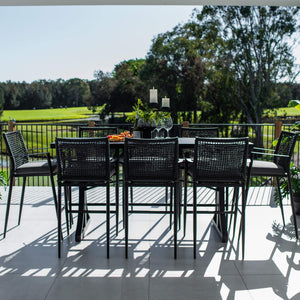 best-outdoor-furniture-Vienna Rope Bergen - 9pce (200x65) - Outdoor Bar Set #color_BLACK