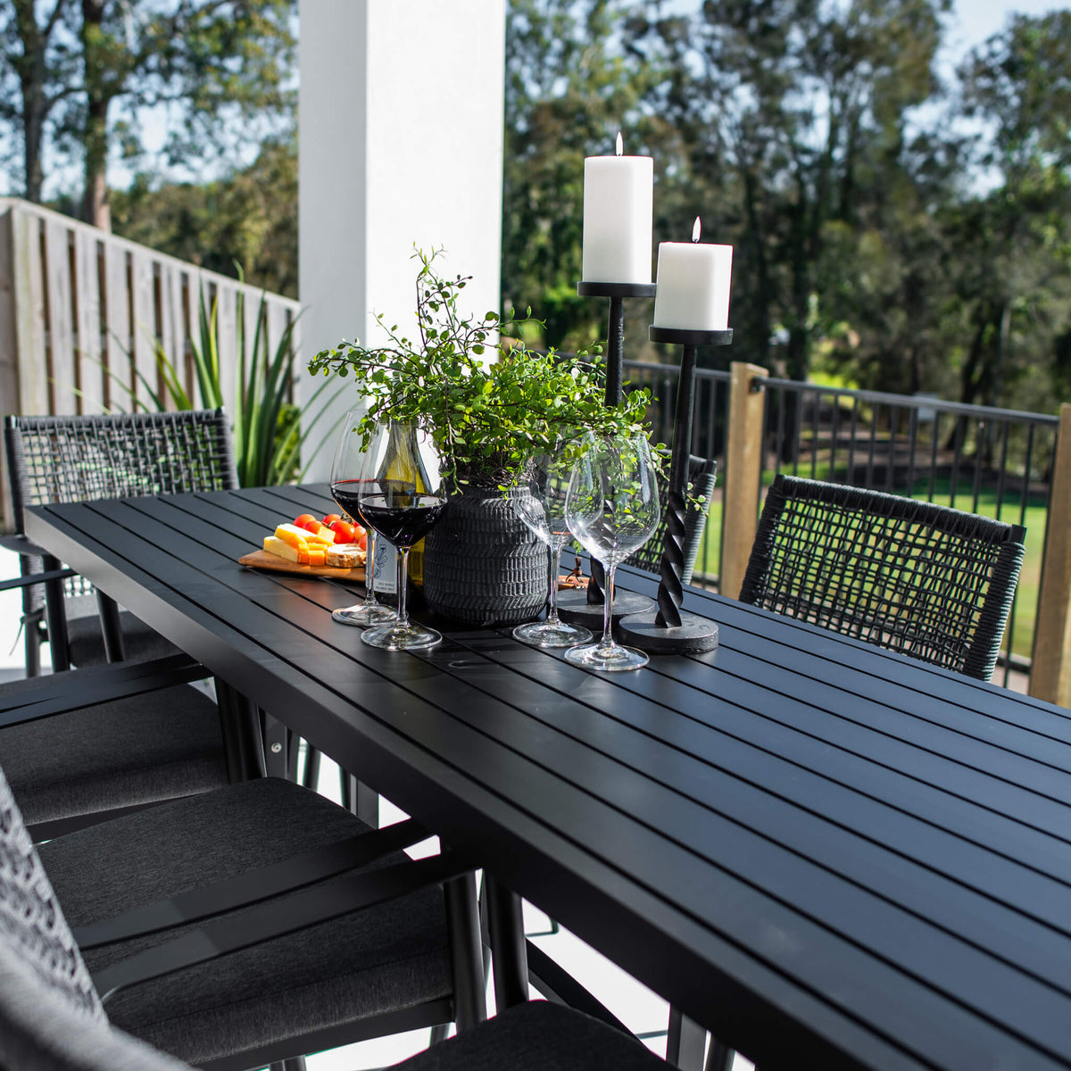 Vienna Rope Bergen - 9pce (200x65) - Outdoor Bar Set