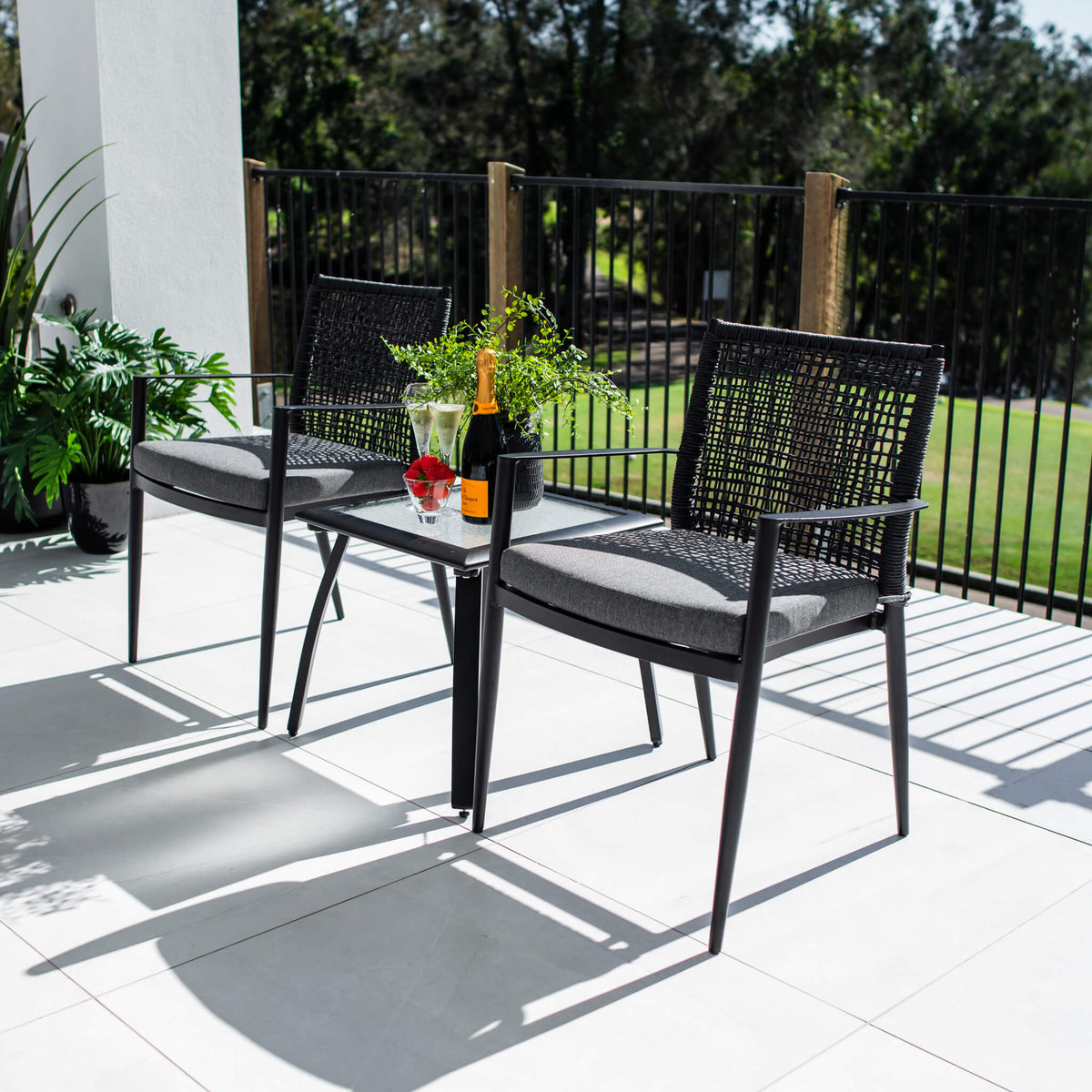 best-outdoor-furniture-Vienna Rope Shelby - 3pce - Outdoor Bistro Set #color_BLACK