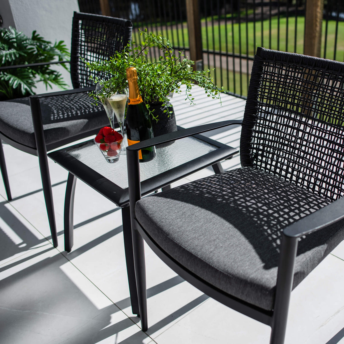 best-outdoor-furniture-Vienna Rope Shelby - 3pce - Outdoor Bistro Set #color_BLACK