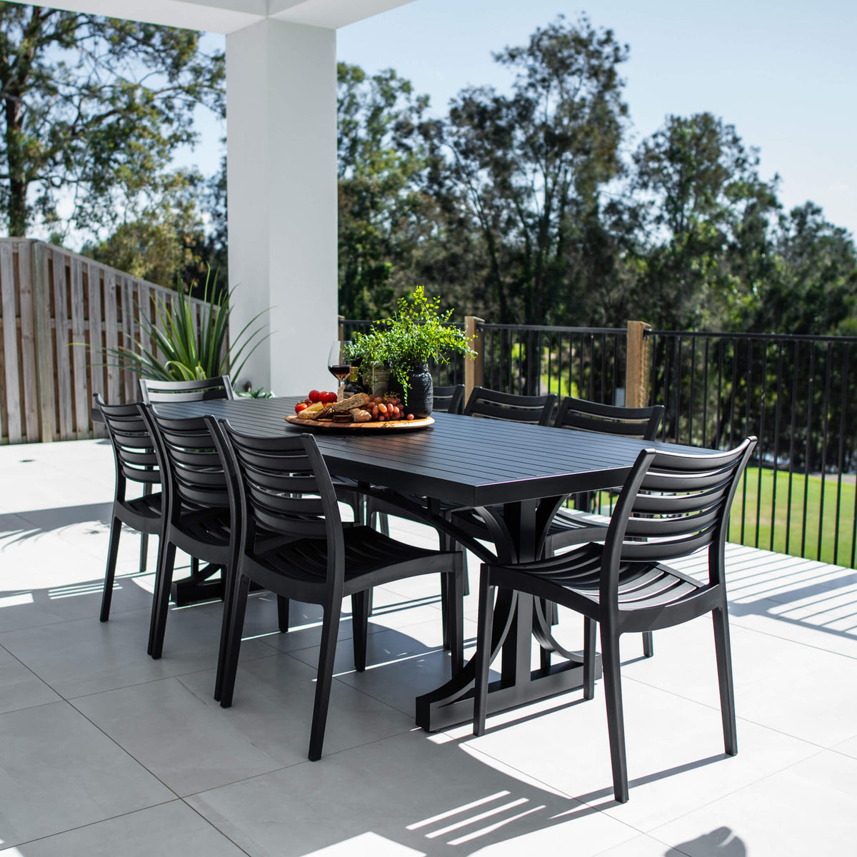 best-outdoor-furniture-Apollo Bergen - 9pce (220x100) - Outdoor Dining Set #color_BLACK