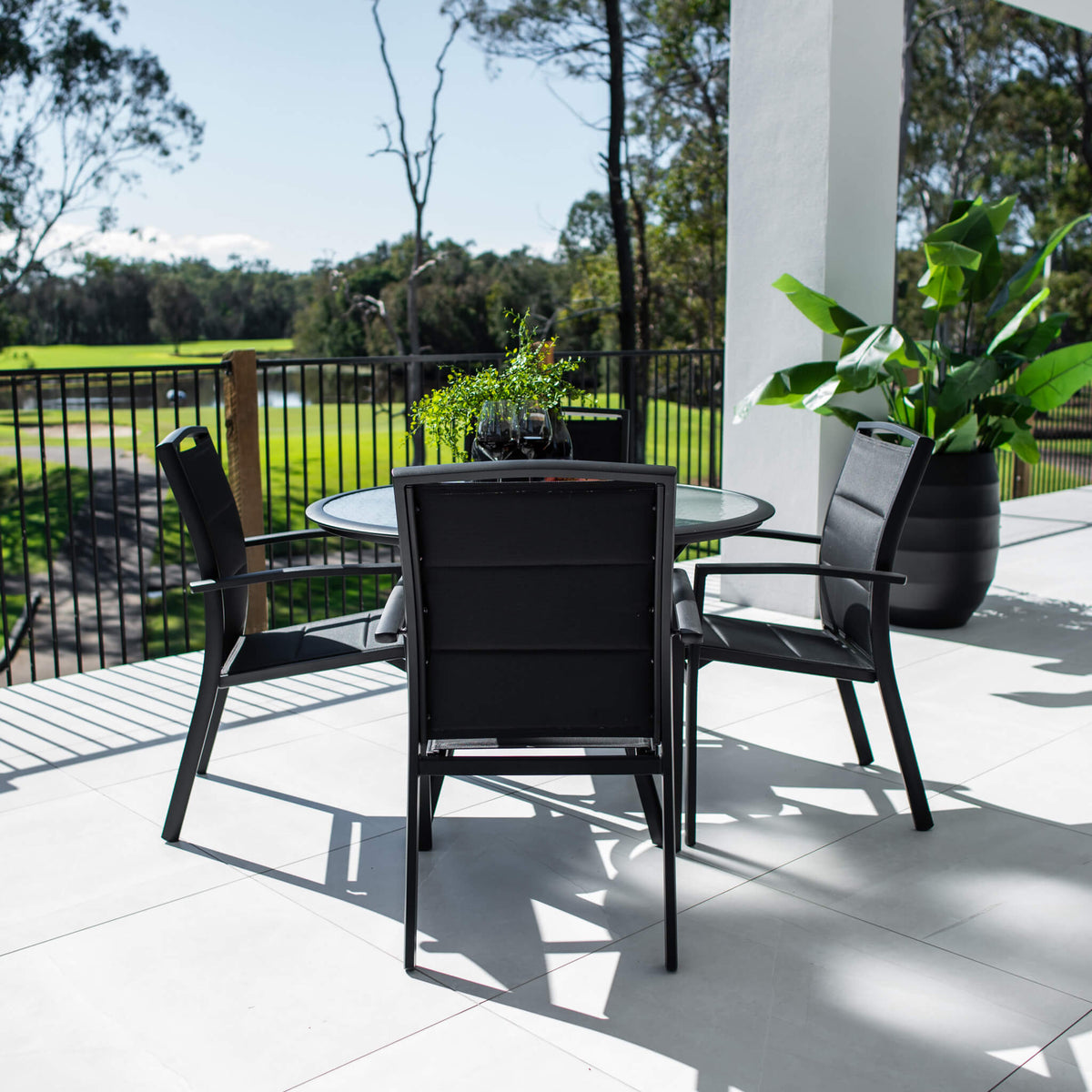best-outdoor-furniture-Shelby Coventry - 5pce (105x105) - White/Grey Outdoor Dining Set #color_BLACK