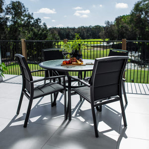 best-outdoor-furniture-Shelby Coventry - 5pce (105x105) - White/Grey Outdoor Dining Set #color_BLACK