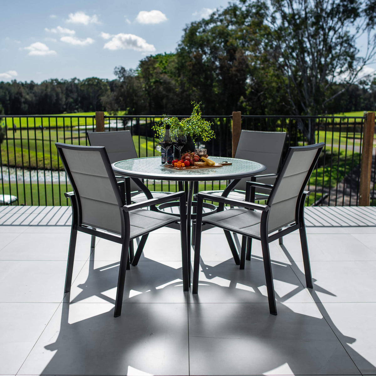 best-outdoor-furniture-Margot Coventry - 5pce (105x105) - White/Grey Outdoor Dining Set #color_BLACK