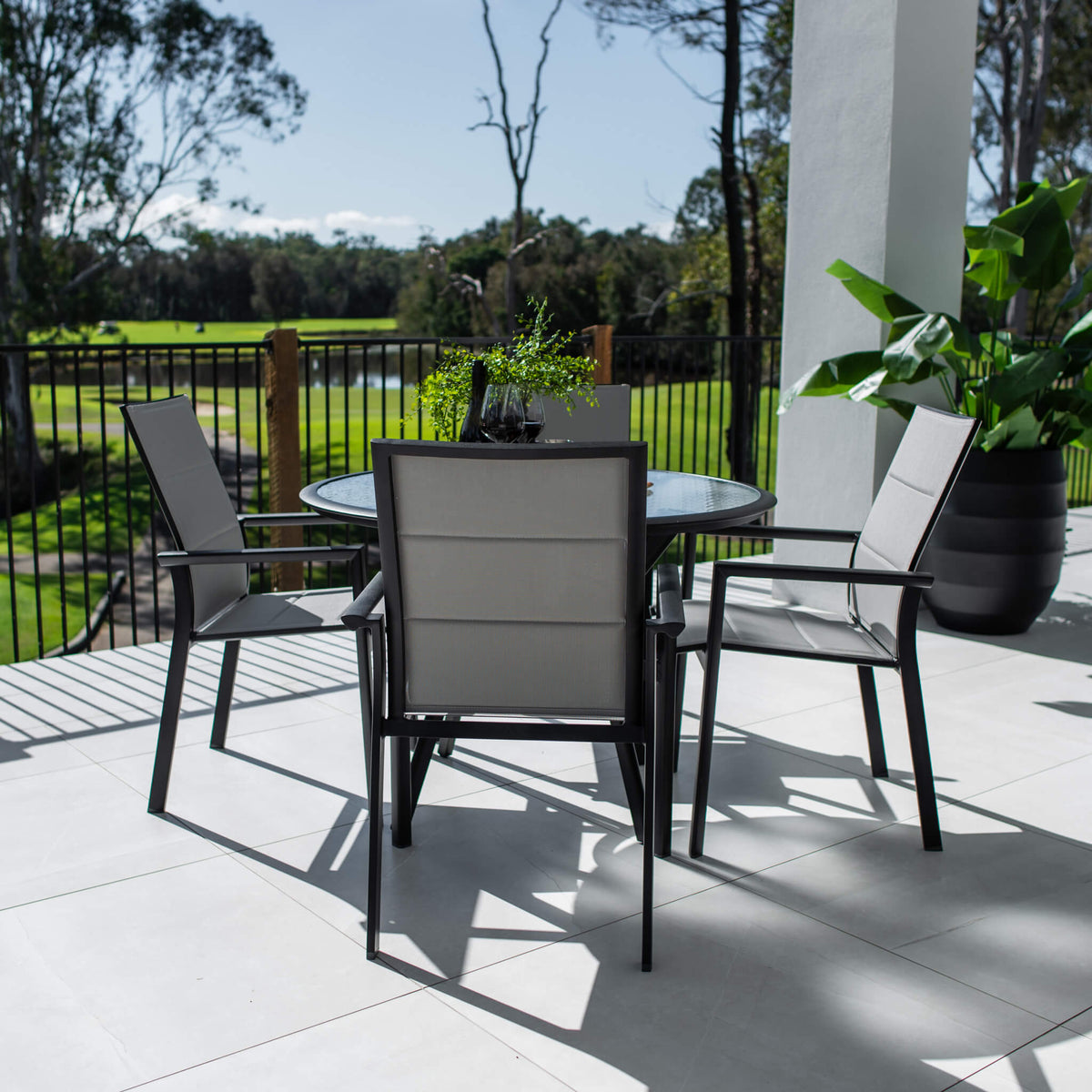 best-outdoor-furniture-Margot Coventry - 5pce (105x105) - White/Grey Outdoor Dining Set #color_BLACK