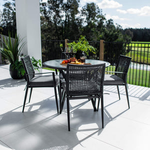 best-outdoor-furniture-Vienna Rope Coventry - 5pce (105x105) - White/Grey Outdoor Dining Set #color_BLACK