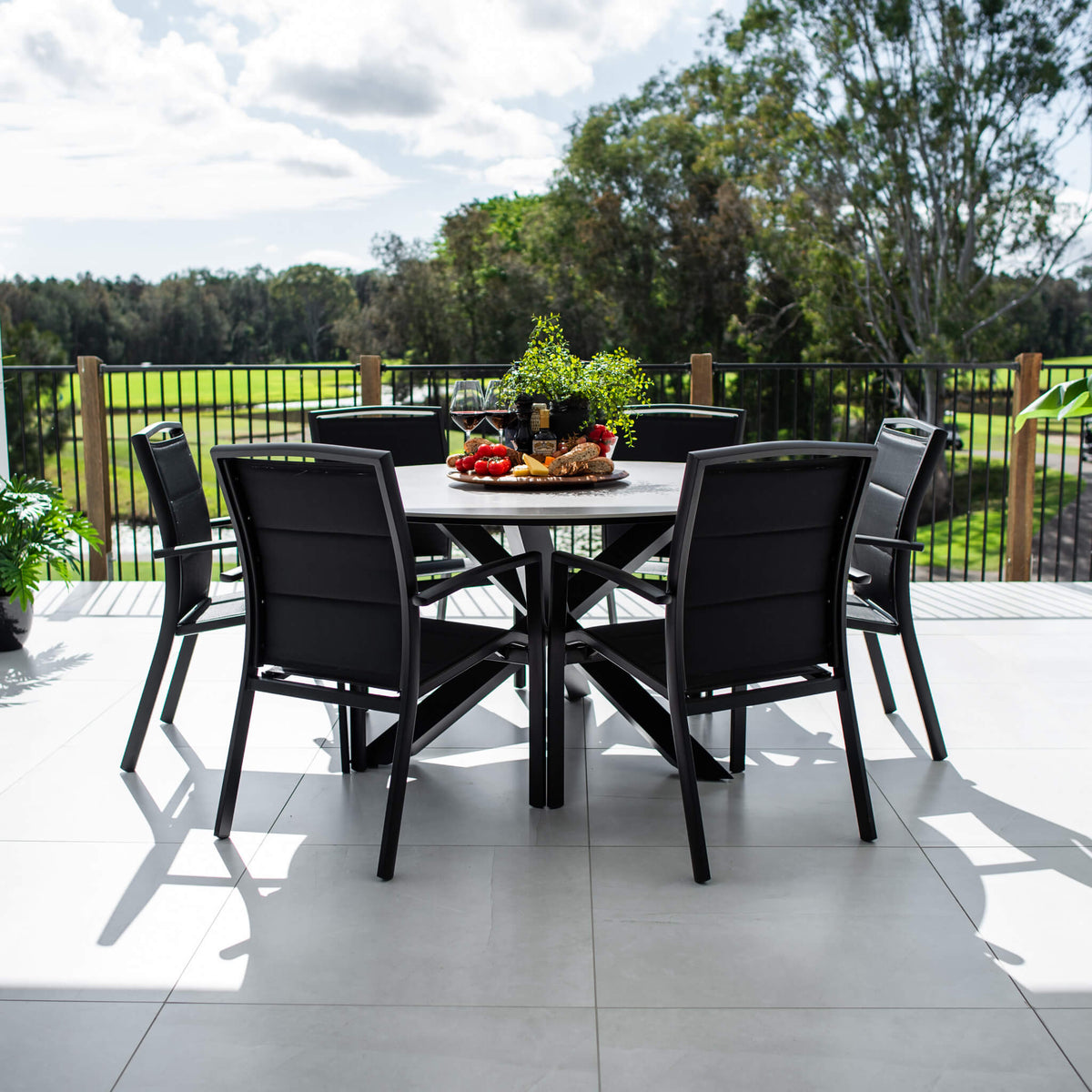 best-outdoor-furniture-Shelby Malibu Round - 7pce (150x150) - Outdoor Dining Set #color_BLACK
