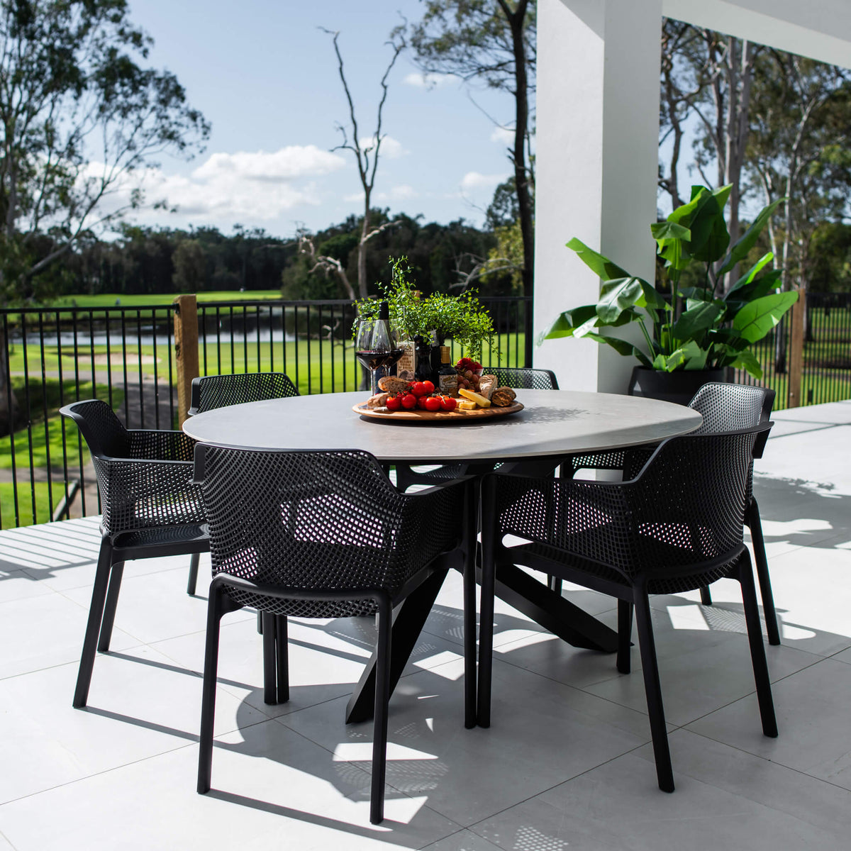 best-outdoor-furniture-Nero Malibu Round - 7pce (150x150) - Outdoor Dining Set #color_BLACK