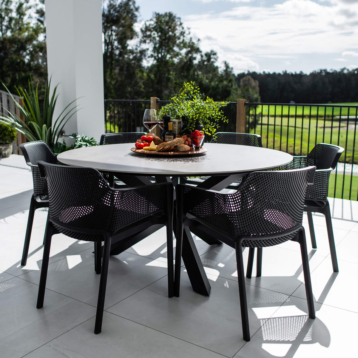 best-outdoor-furniture-Nero Malibu Round - 7pce (150x150) - Outdoor Dining Set #color_BLACK