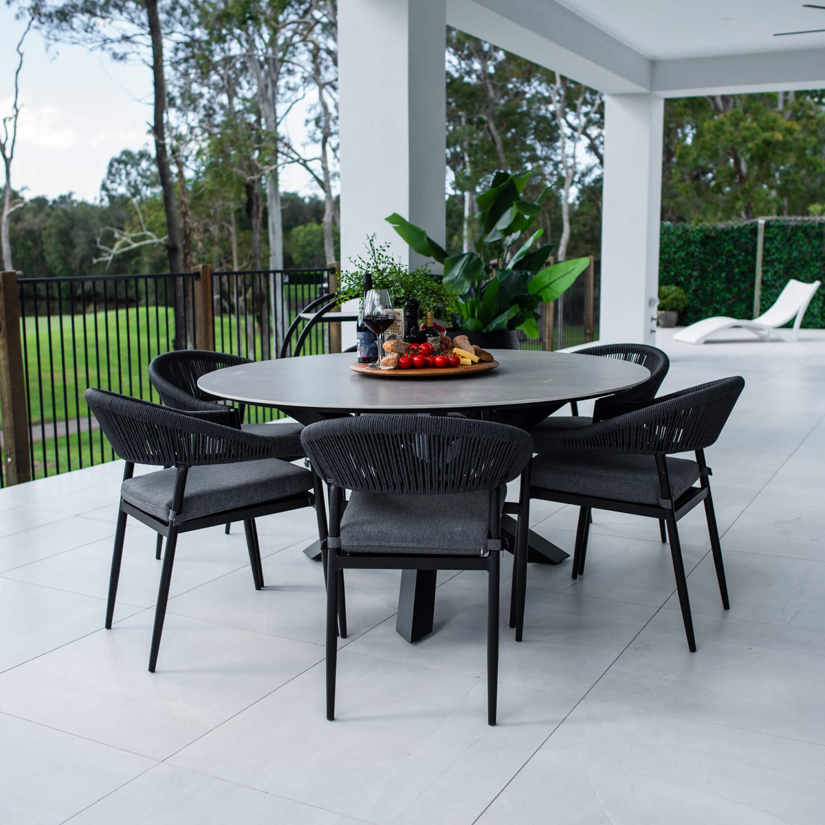 best-outdoor-furniture-Kiara Rope Malibu Round - 7pce (150x150) - Outdoor Dining Set #color_BLACK