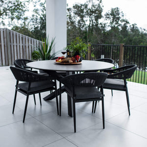 best-outdoor-furniture-Kiara Rope Malibu Round - 7pce (150x150) - Outdoor Dining Set #color_BLACK