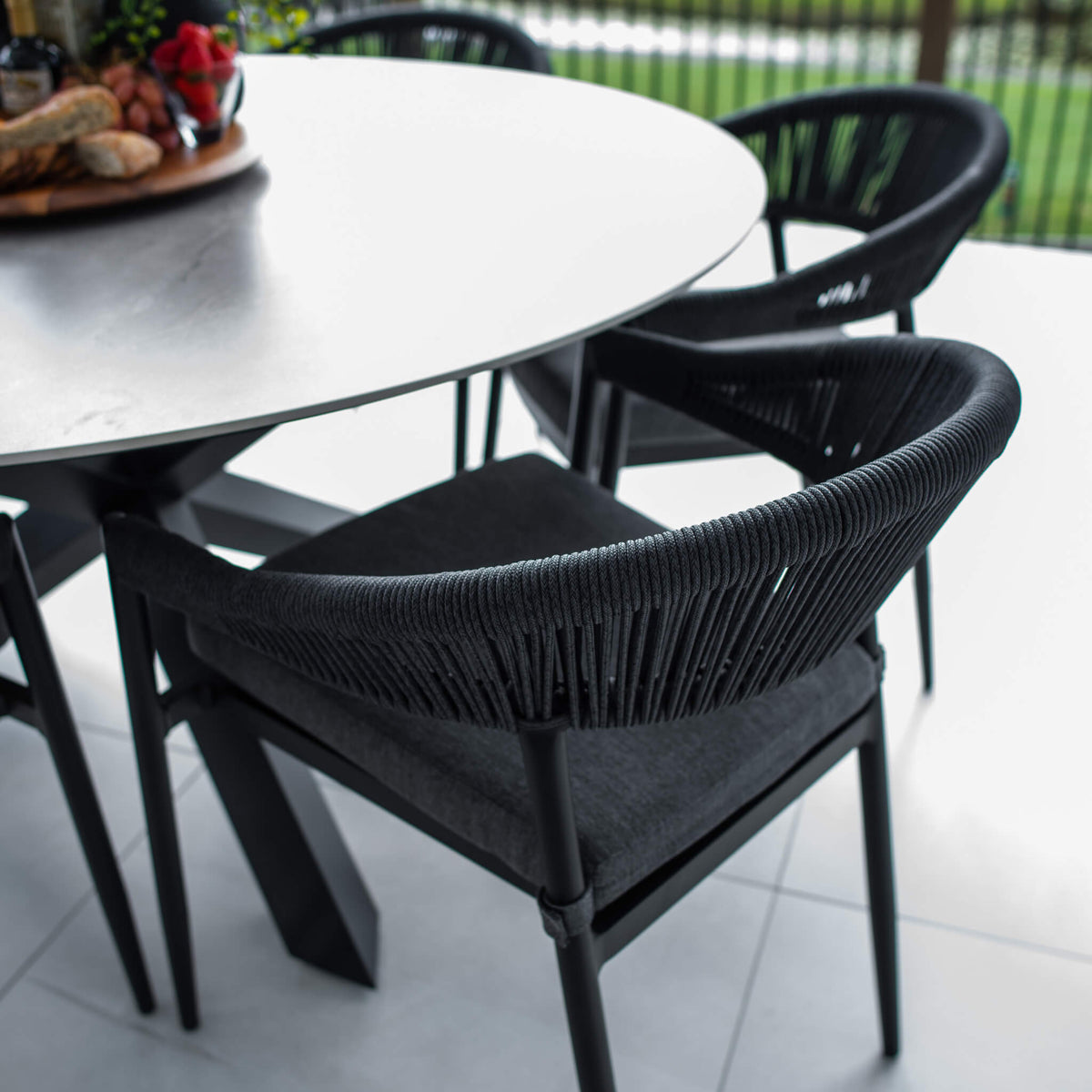 best-outdoor-furniture-Kiara Rope Malibu Round - 7pce (150x150) - Outdoor Dining Set #color_BLACK